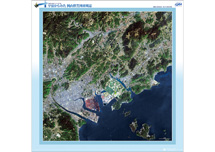 だいちから見た日本の都市 笠岡市：衛星画像（ポスター仕上げ）