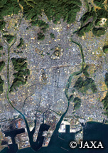 だいちから見た日本の都市 姫路城：衛星画像
