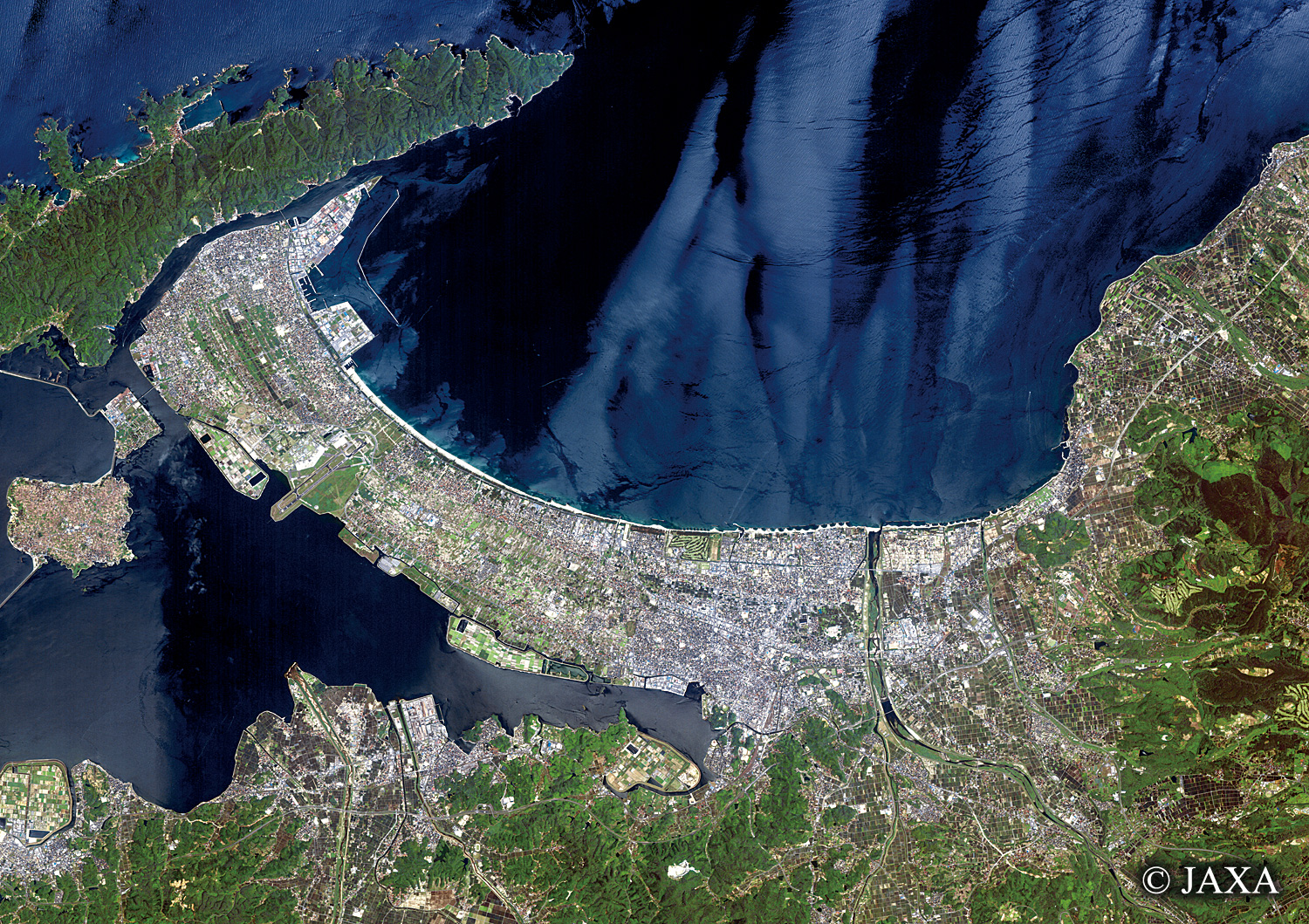 だいちから見た日本の都市 米子市周辺:衛星画像