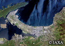 だいちから見た日本の都市 米子市周辺：衛星画像