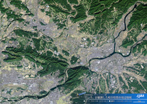 だいちから見た日本の都市 関市周辺：衛星画像（ポスター仕上げ）