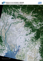 だいちから見た日本の都市 岐阜県・愛知県：衛星画像（ポスター仕上げ）
