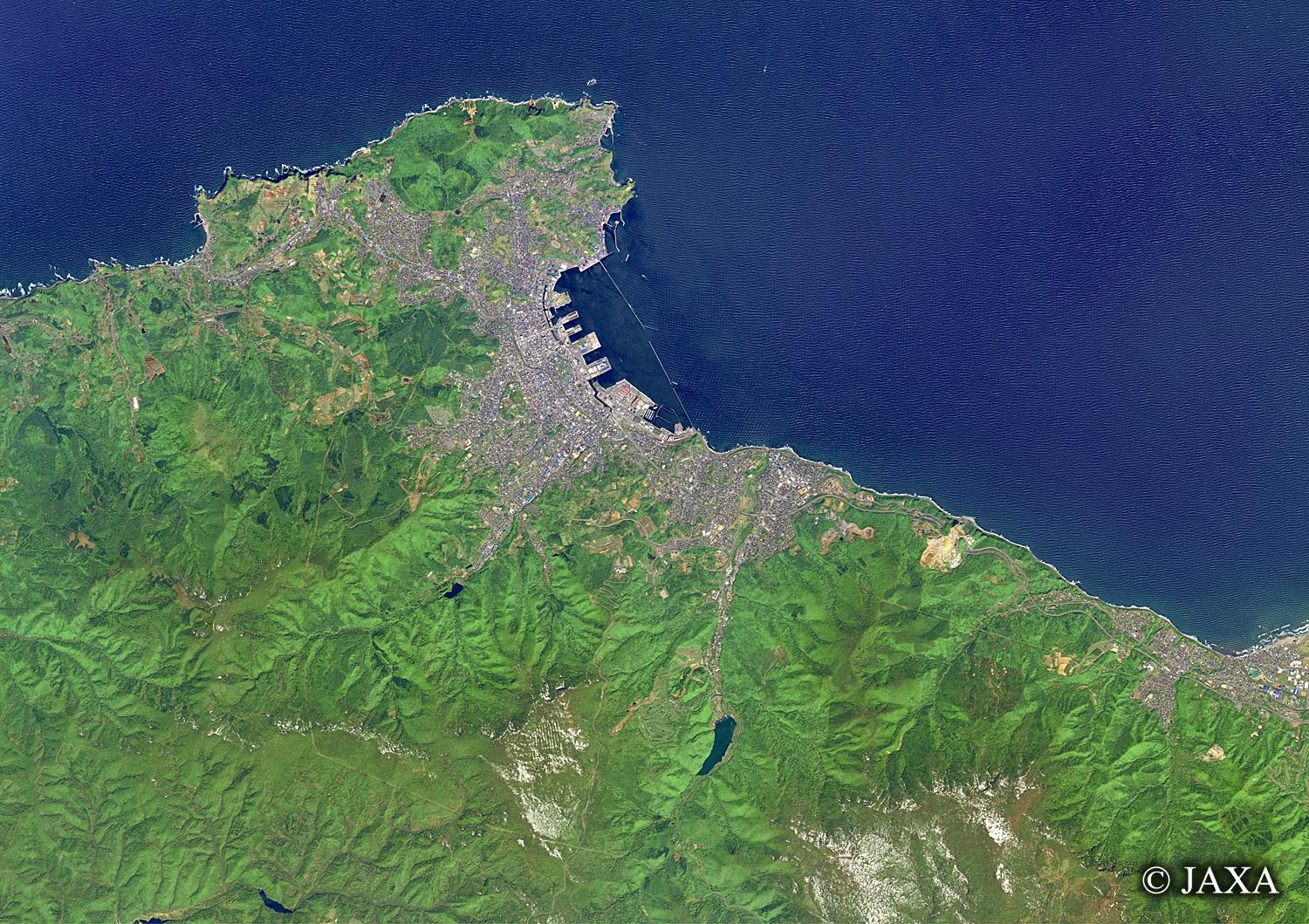 だいちから見た日本の都市 小樽市周辺:衛星画像