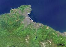 だいちから見た日本の都市 小樽市周辺：衛星画像