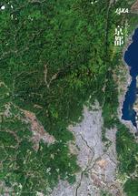 だいちから見た日本の都市 京都市周辺：衛星画像（ポスター仕上げ）