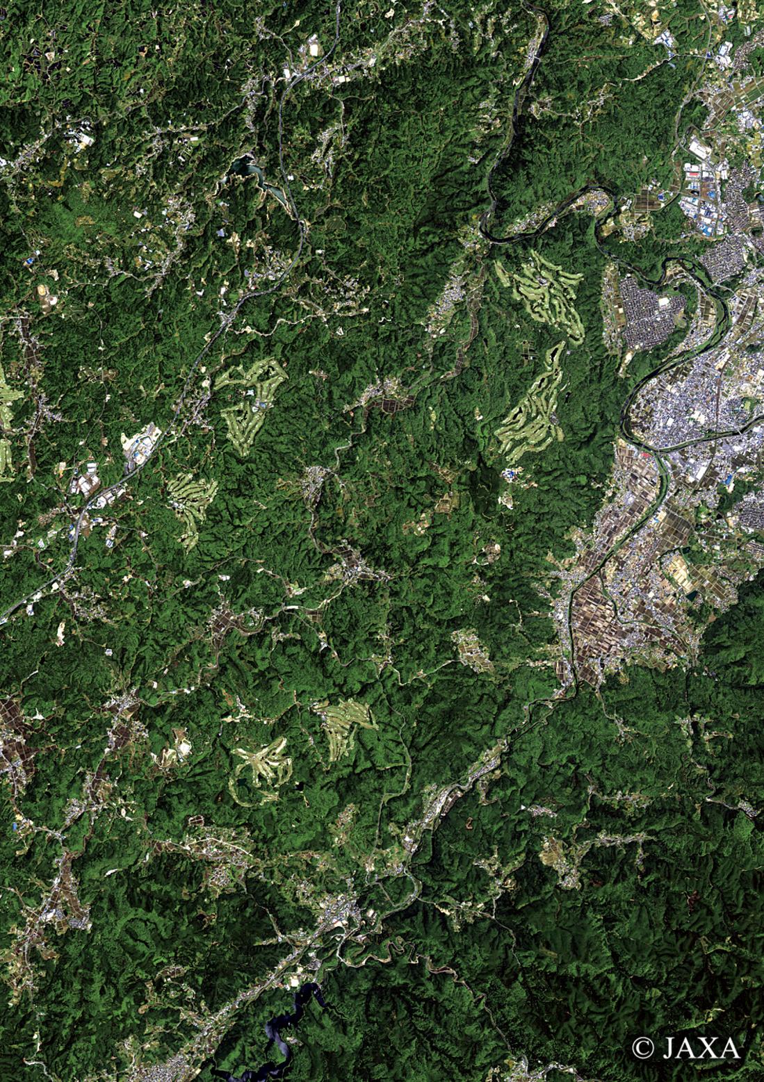 だいちから見た日本の都市 名張市周辺:衛星画像