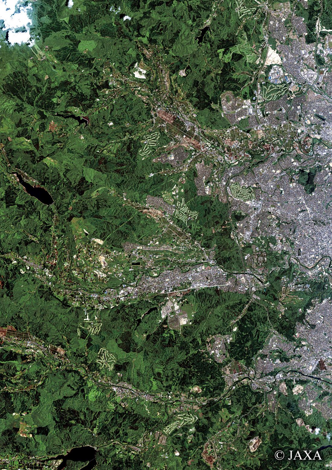 だいちから見た日本の都市 仙台市青葉区周辺:衛星画像