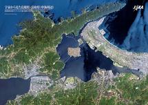 だいちから見た日本の都市 中海周辺：衛星画像（ポスター仕上げ）