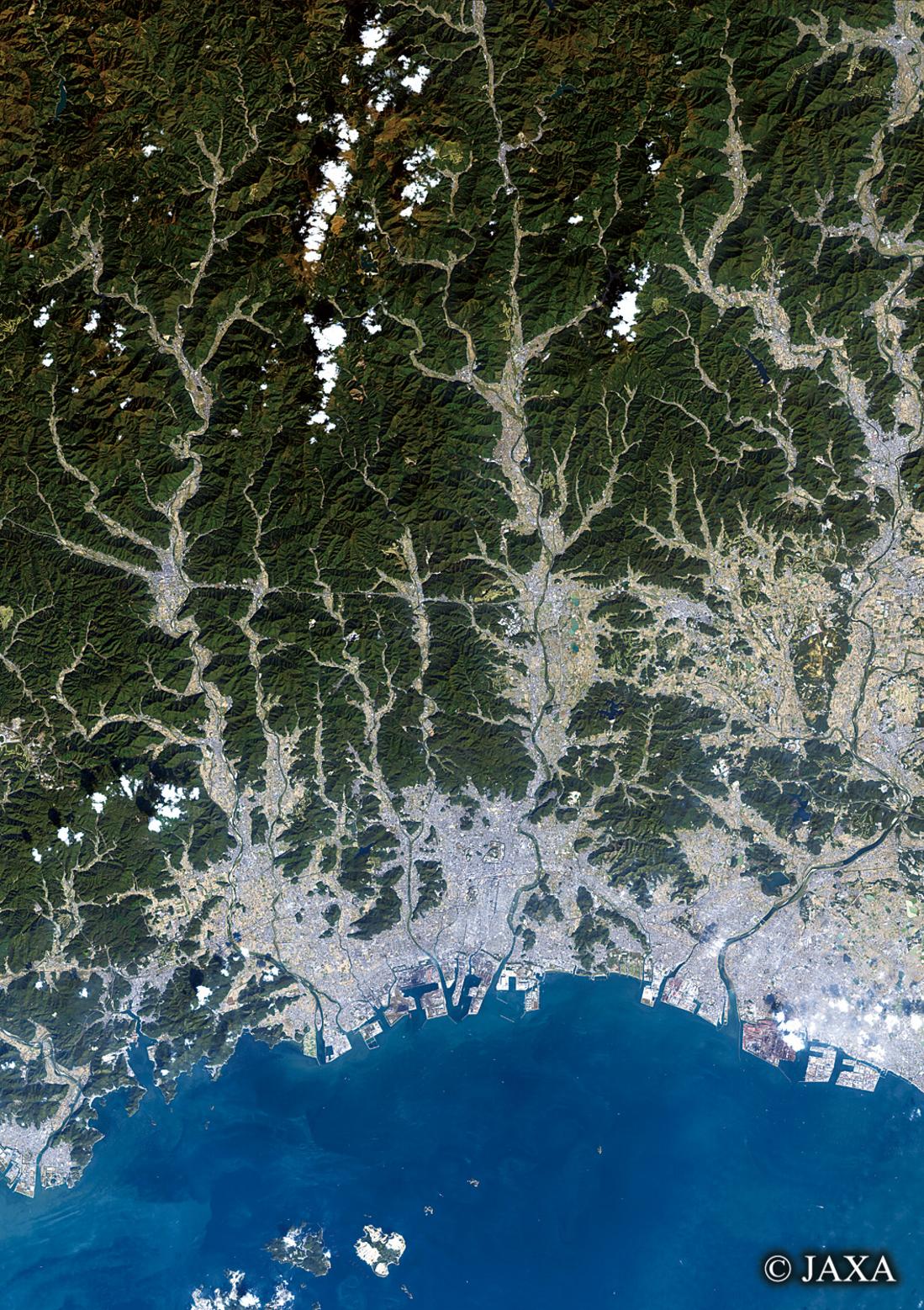 だいちから見た日本の都市 姫路市周辺辺:衛星画像