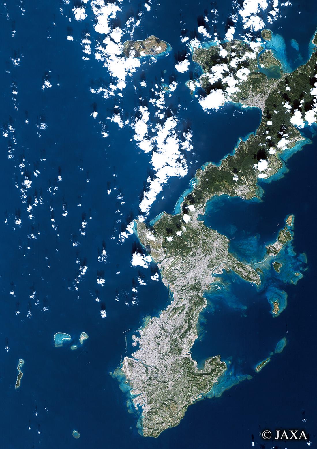 だいちから見た日本の都市 沖縄:衛星画像