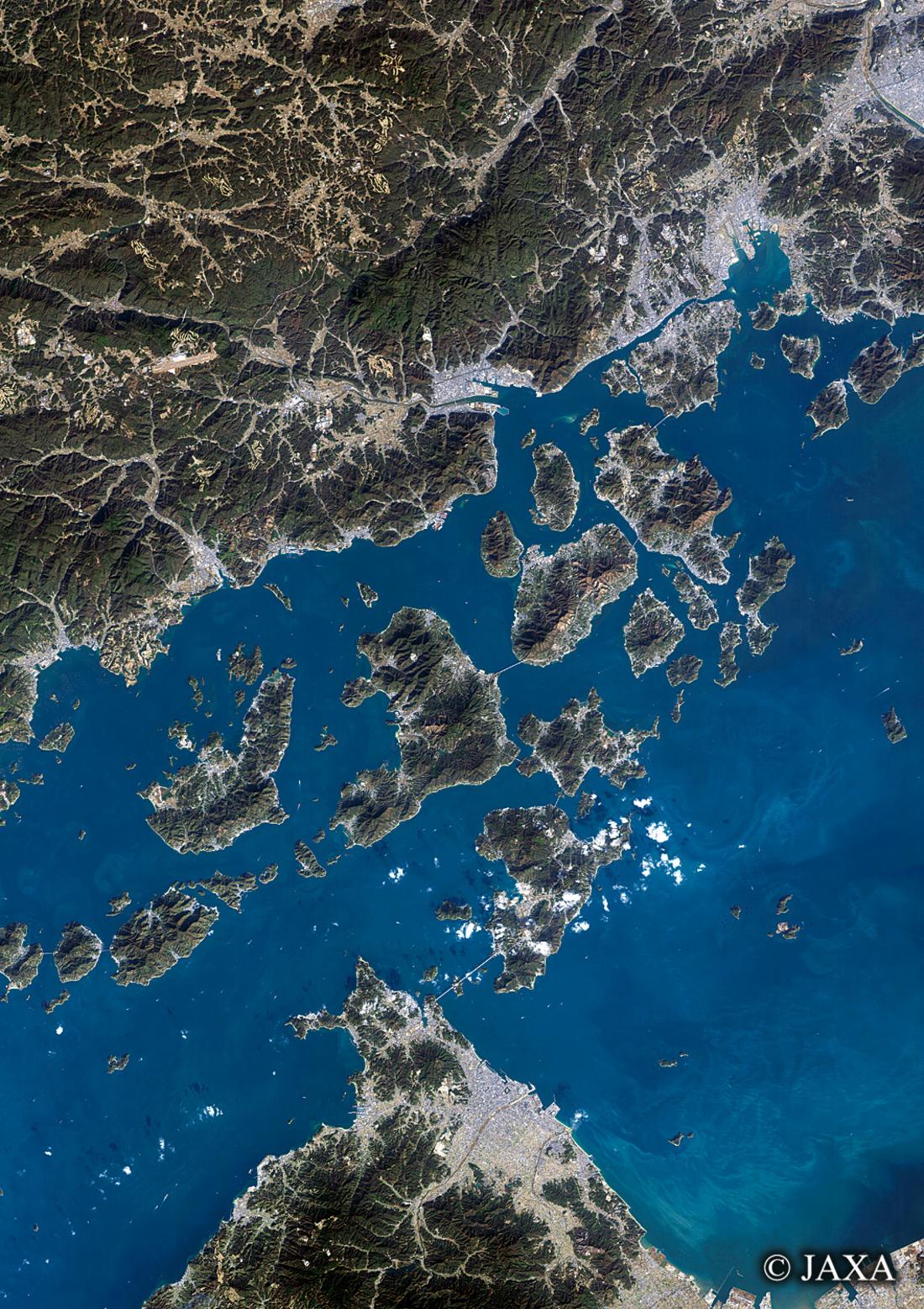 だいちから見た日本の都市 瀬戸内しまなみ海道:衛星画像