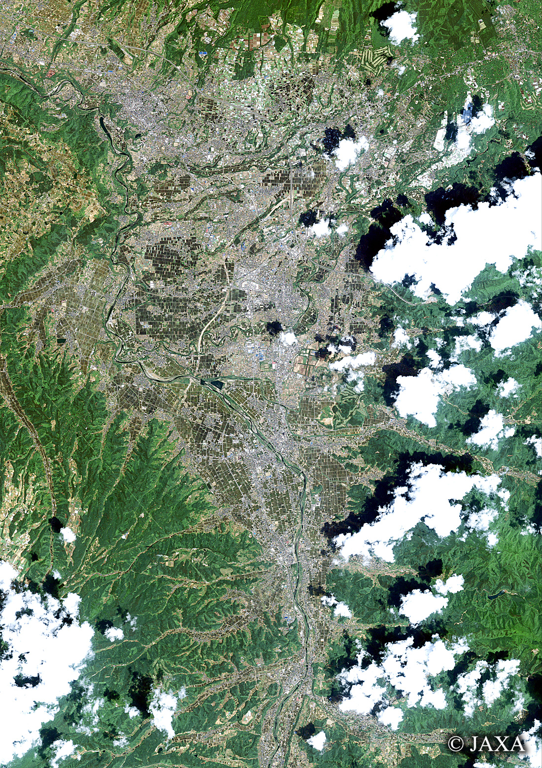 だいちから見た日本の都市 佐久市周辺:衛星画像
