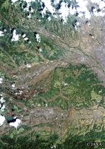 だいちから見た日本の都市 安中市周辺：衛星画像