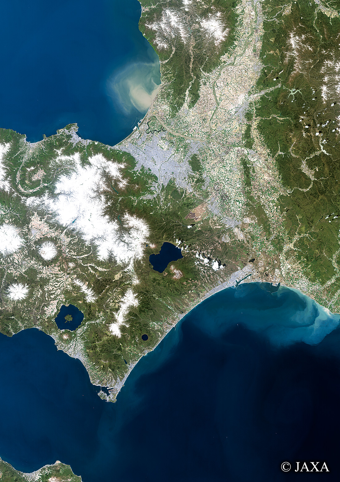 だいちから見た日本の都市 道央地方周辺:衛星画像