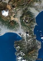 だいちから見た日本の都市 伊豆半島：衛星画像