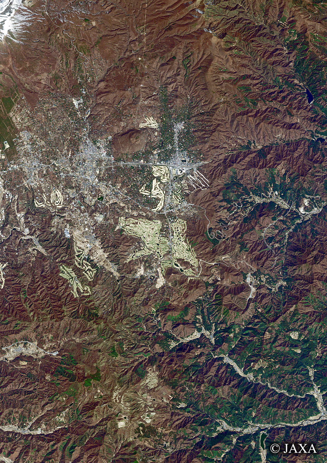 だいちから見た日本の都市 軽井沢:衛星画像