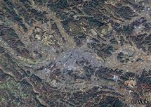 だいちから見た日本の都市 白河市周辺：衛星画像