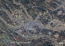 だいちから見た日本の都市 白河市周辺：衛星画像（ポスター仕上げ）