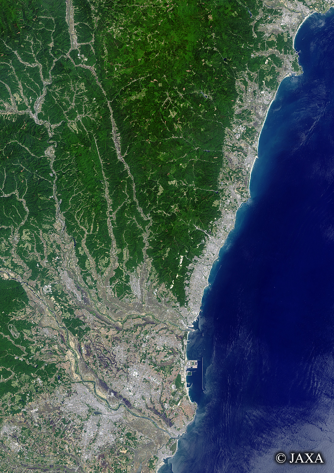 だいちから見た日本の都市 日立市周辺:衛星画像