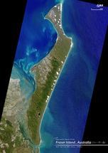 だいちから見た世界の都市 フレーザー島：衛星画像（ポスター仕上げ）
