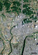 だいちから見た日本の都市 岐阜市周辺：衛星画像
