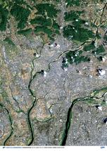 だいちから見た日本の都市 岐阜市周辺：衛星画像（ポスター仕上げ）