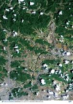 だいちから見た日本の都市 関市周辺：衛星画像（ポスター仕上げ）