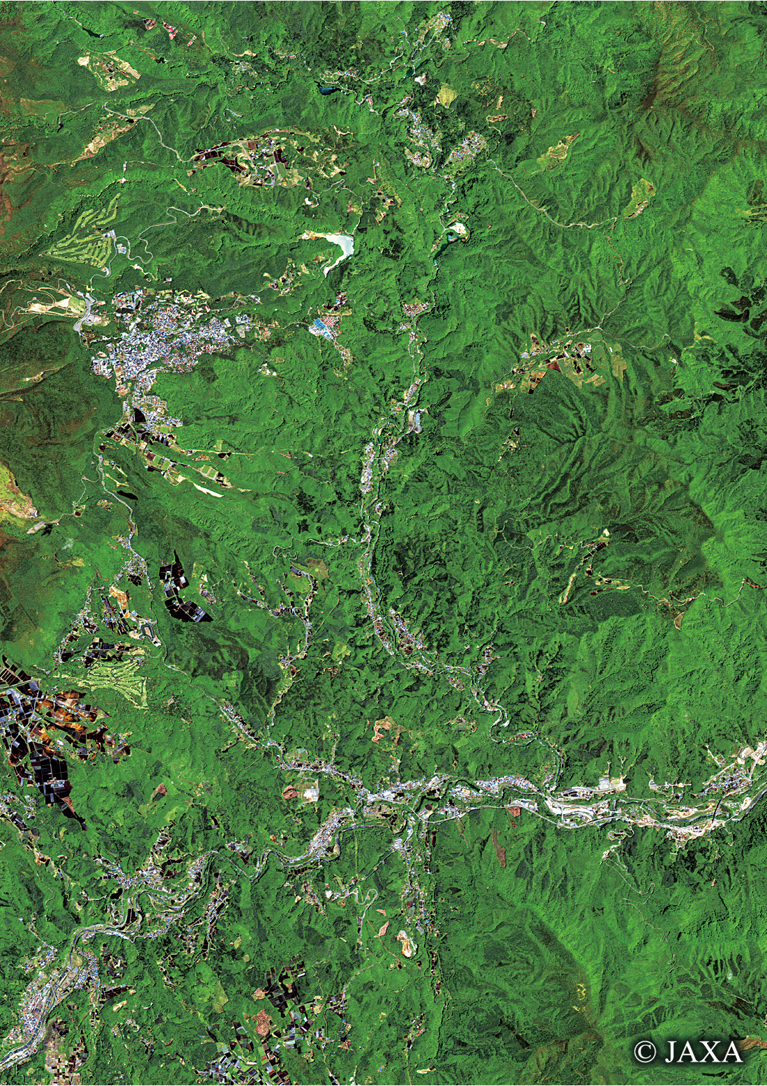 だいちから見た日本の都市 草津温泉周辺:衛星画像