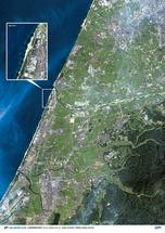 だいちから見た日本の都市 石川県海岸浸食：衛星画像（ポスター仕上げ）