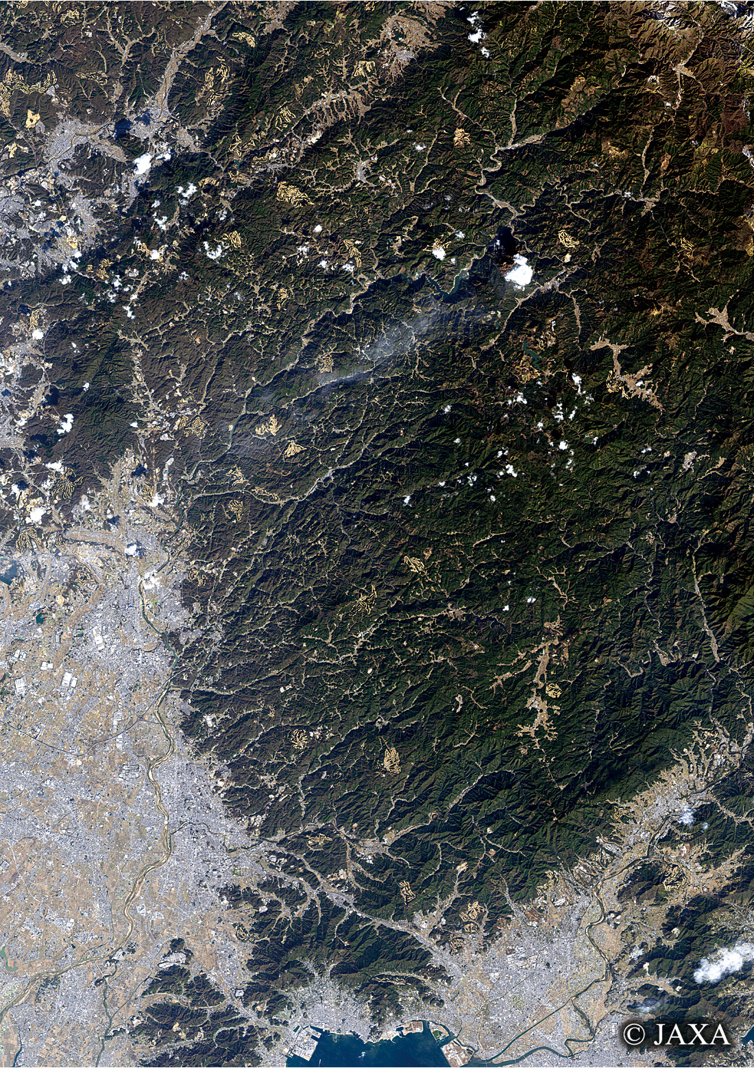 だいちから見た日本の都市 豊田市周辺:衛星画像