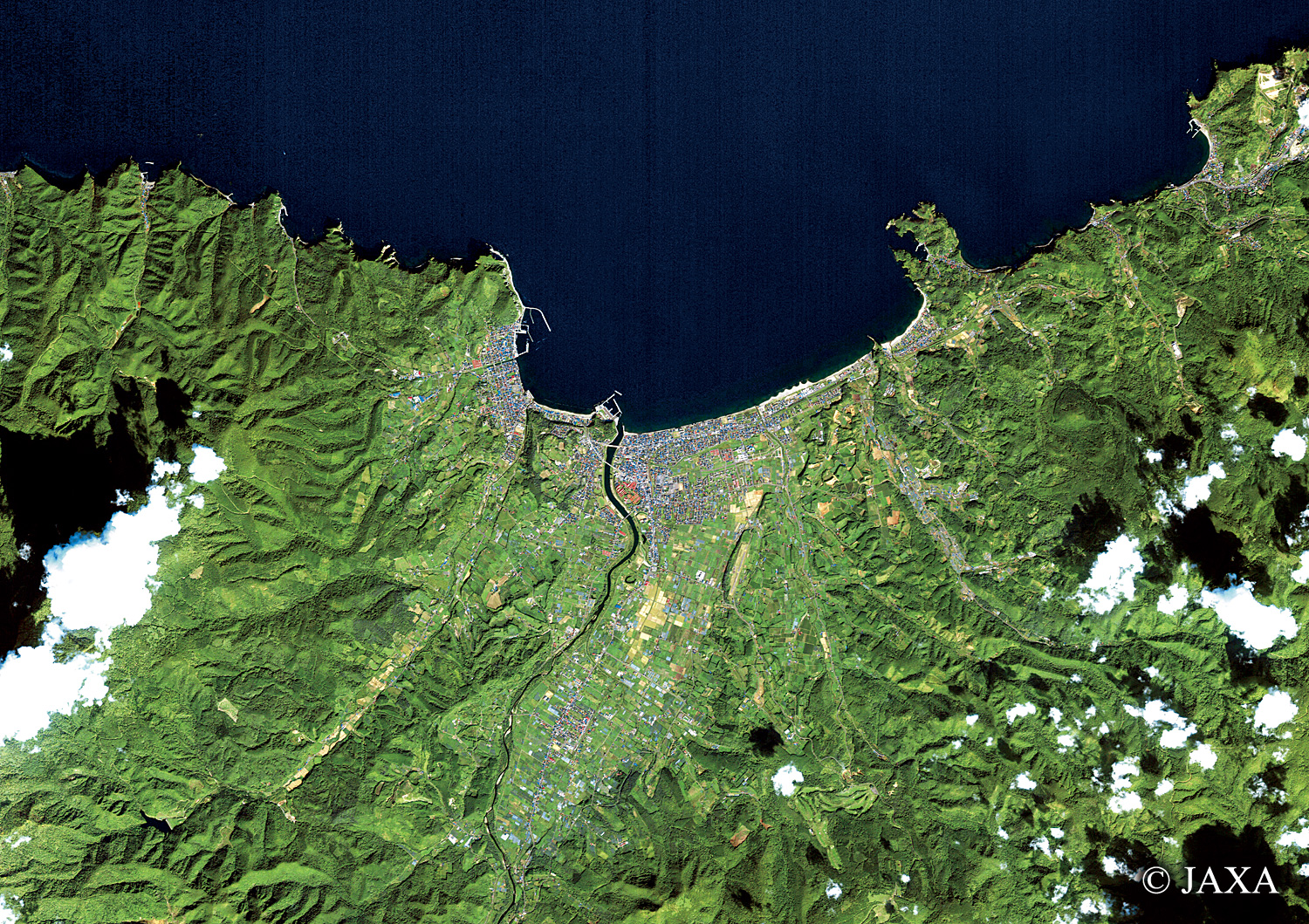 だいちから見た日本の都市 余市町周辺:衛星画像