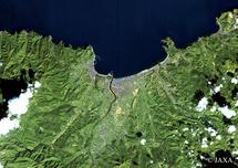 だいちから見た日本の都市 余市町周辺：衛星画像