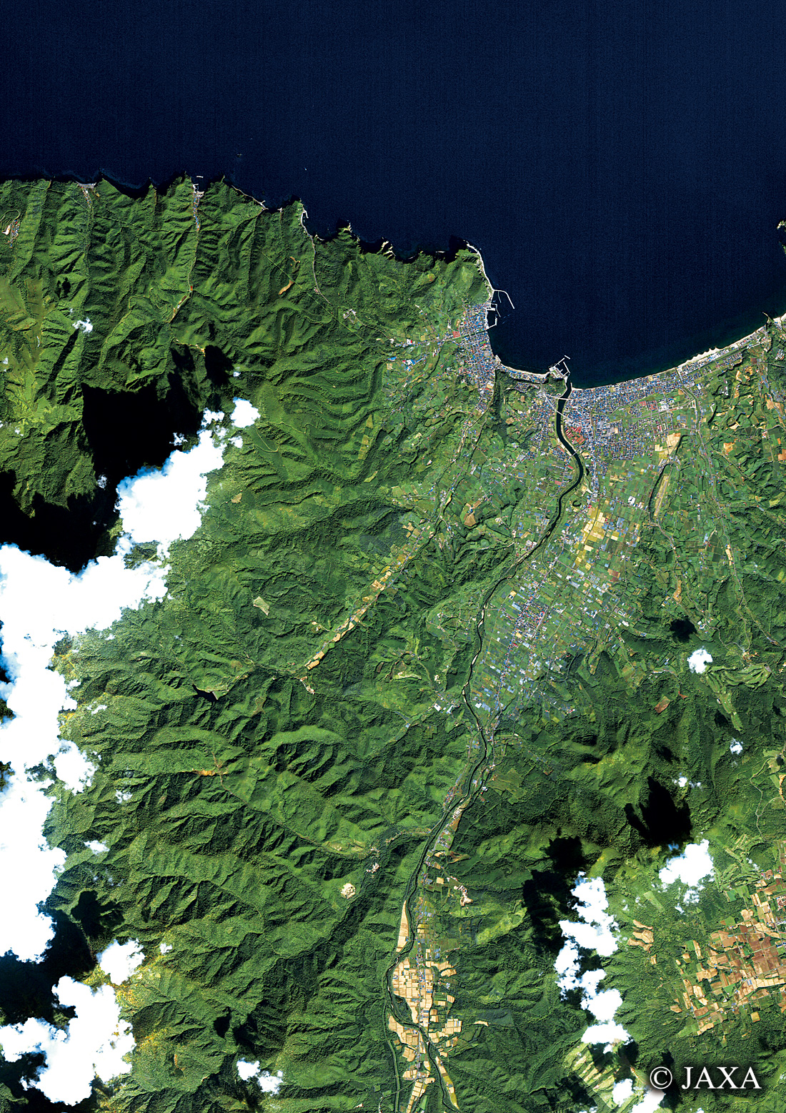 だいちから見た日本の都市 余市町周辺:衛星画像