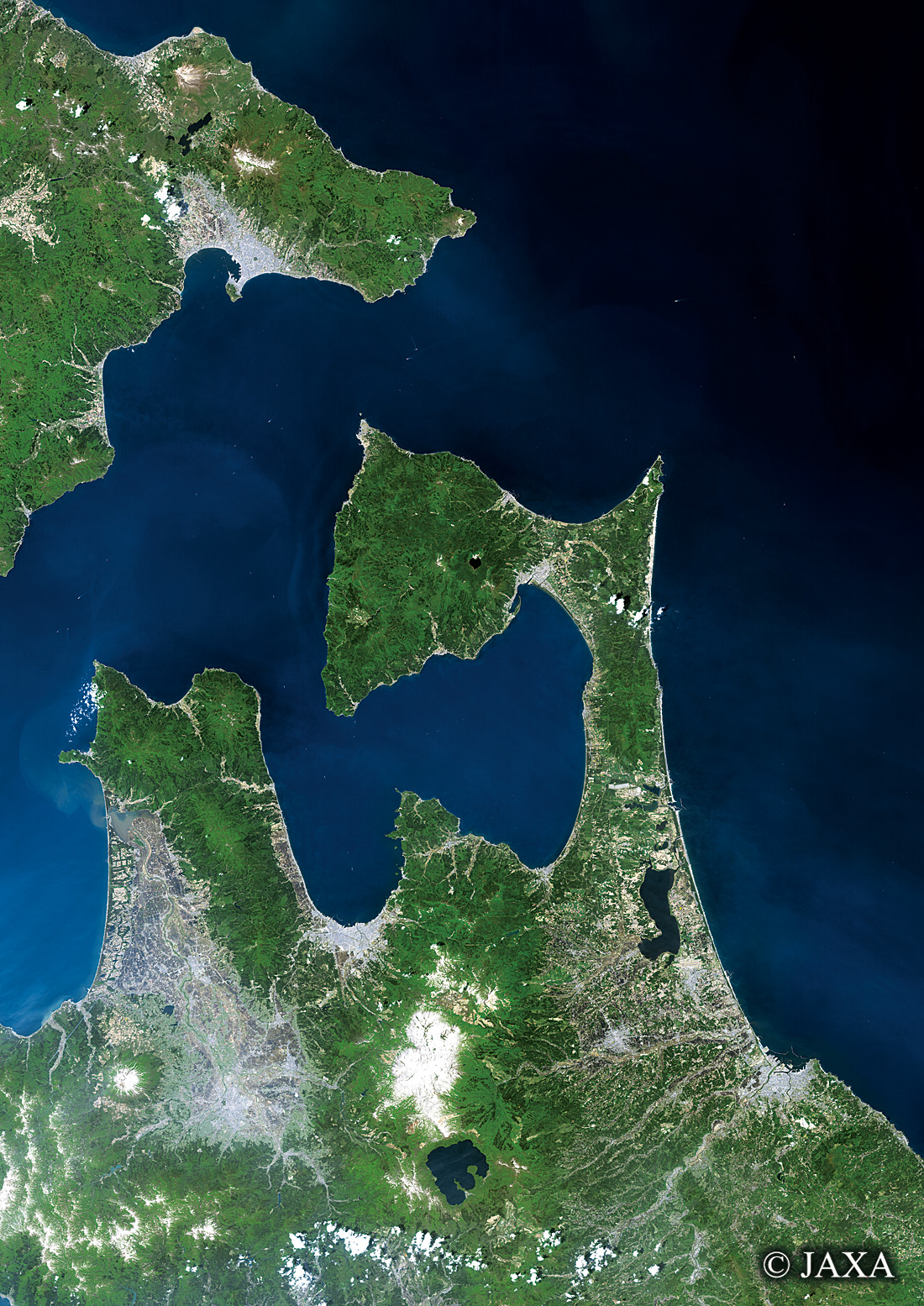 だいちから見た日本の都市 津軽海峡:衛星画像