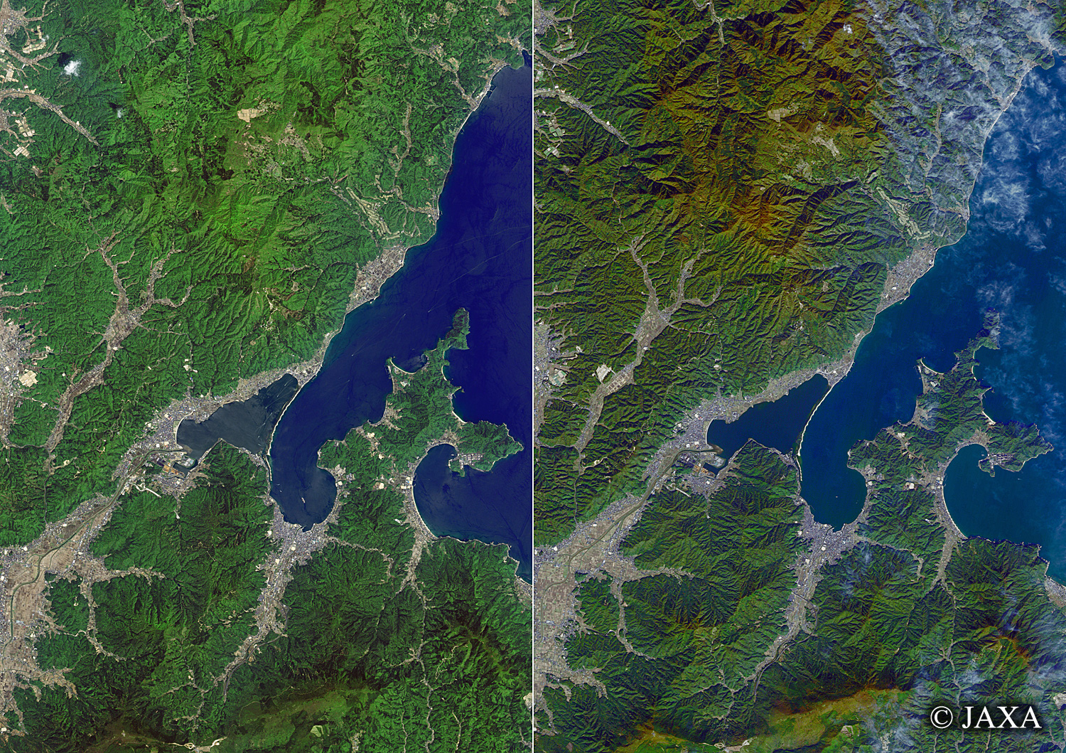 だいちから見た日本の都市 天橋立:衛星画像