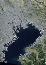 だいちから見た日本の都市 東京湾：衛星画像