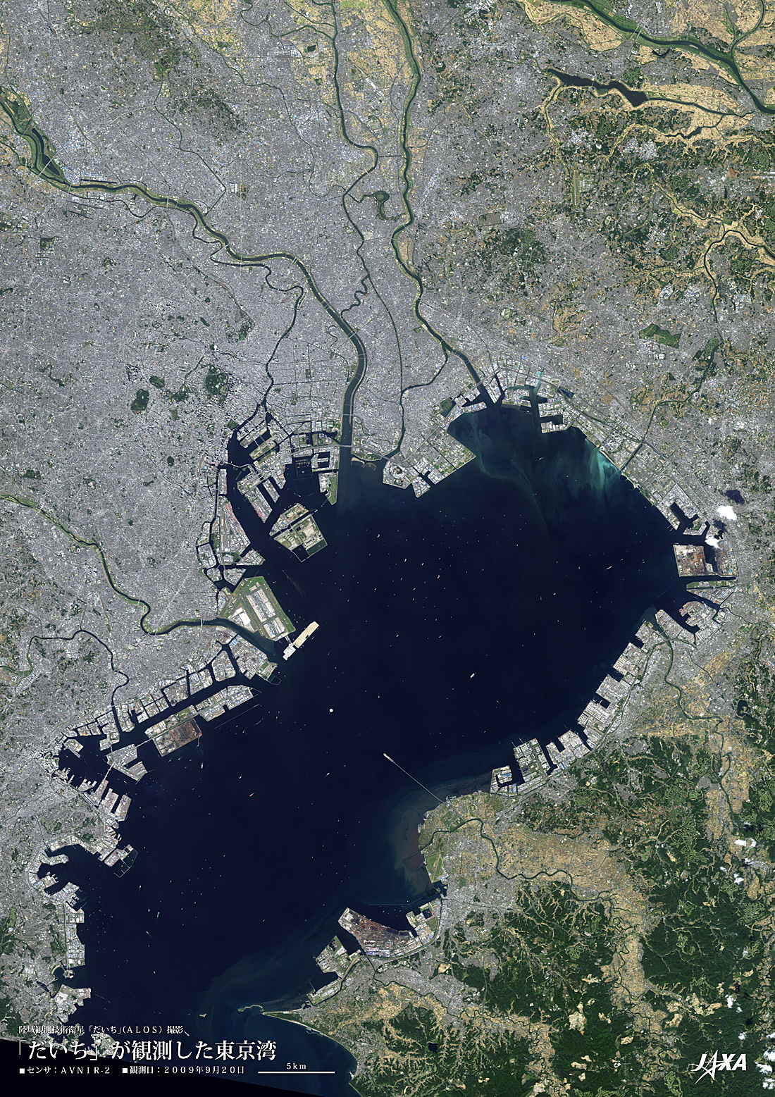 だいちから見た日本の都市 東京湾:衛星画像（ポスター仕上げ）