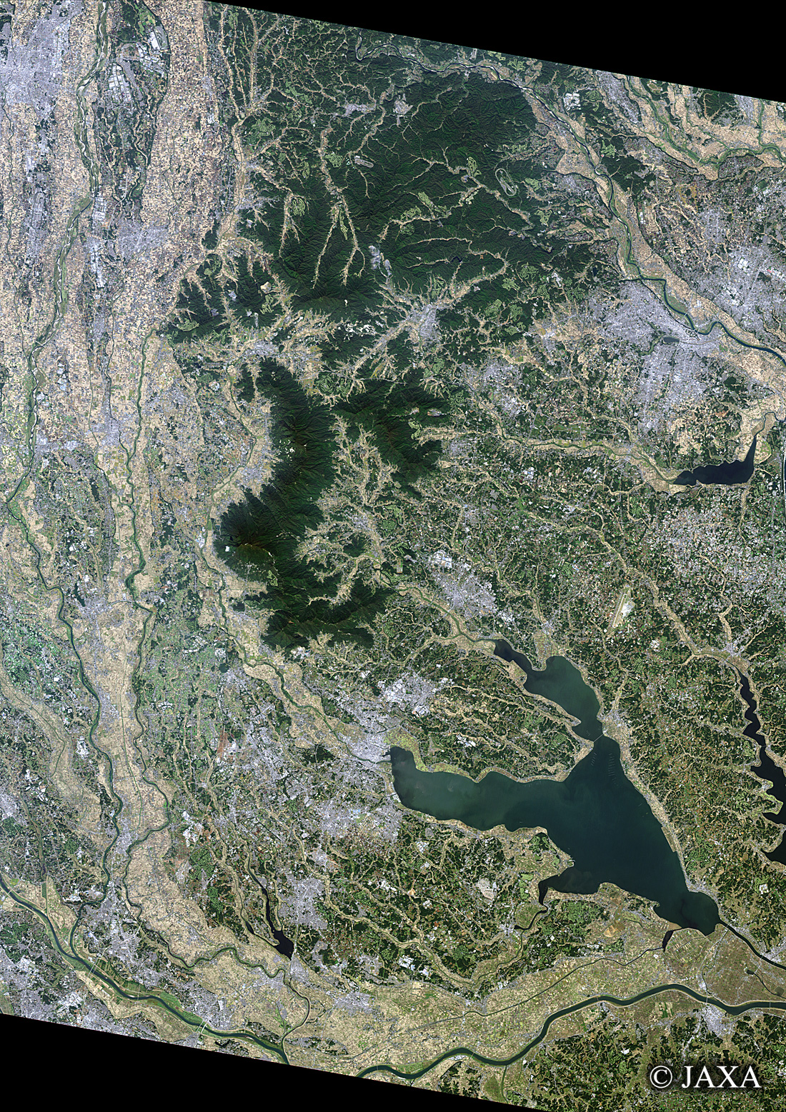 だいちから見た日本の都市 桜川流域:衛星画像