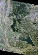 だいちから見た日本の都市 桜川流域：衛星画像