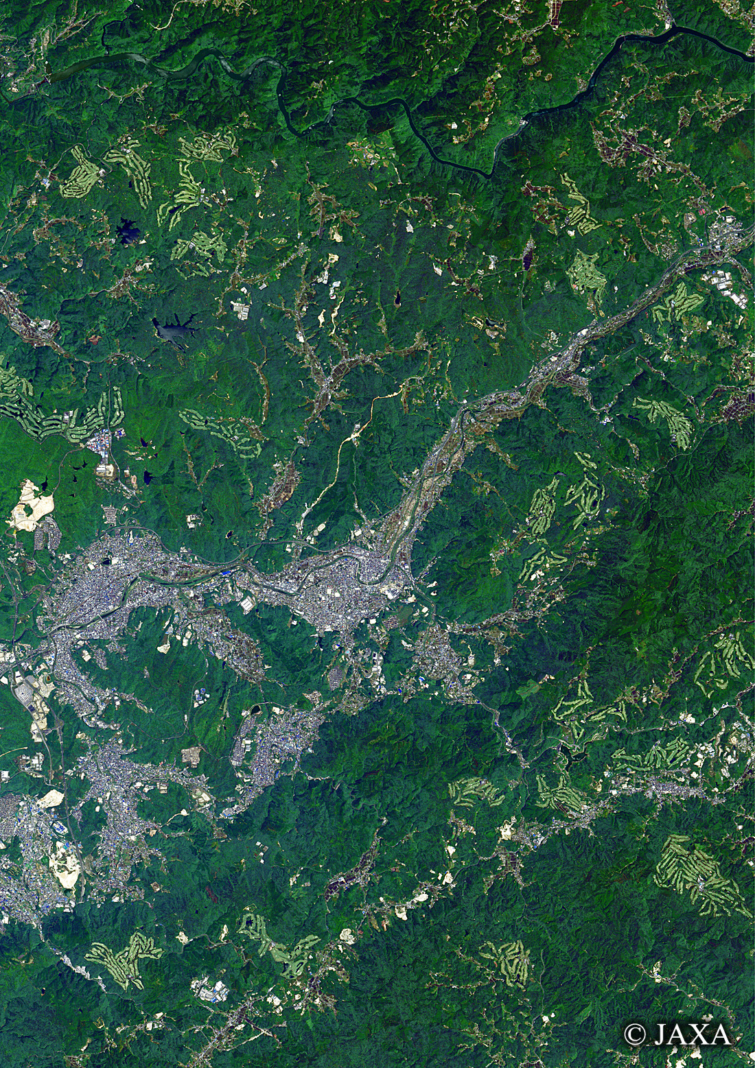 だいちから見た日本の都市 瑞浪市周辺:衛星画像