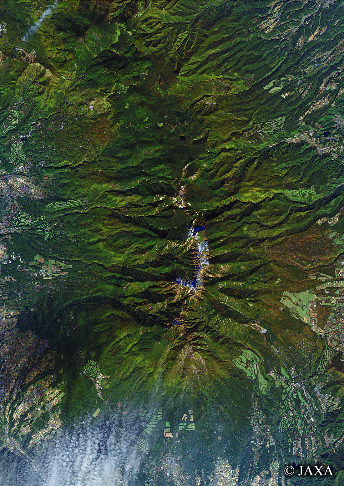 だいちから見た日本の都市 八ヶ岳周辺:衛星画像