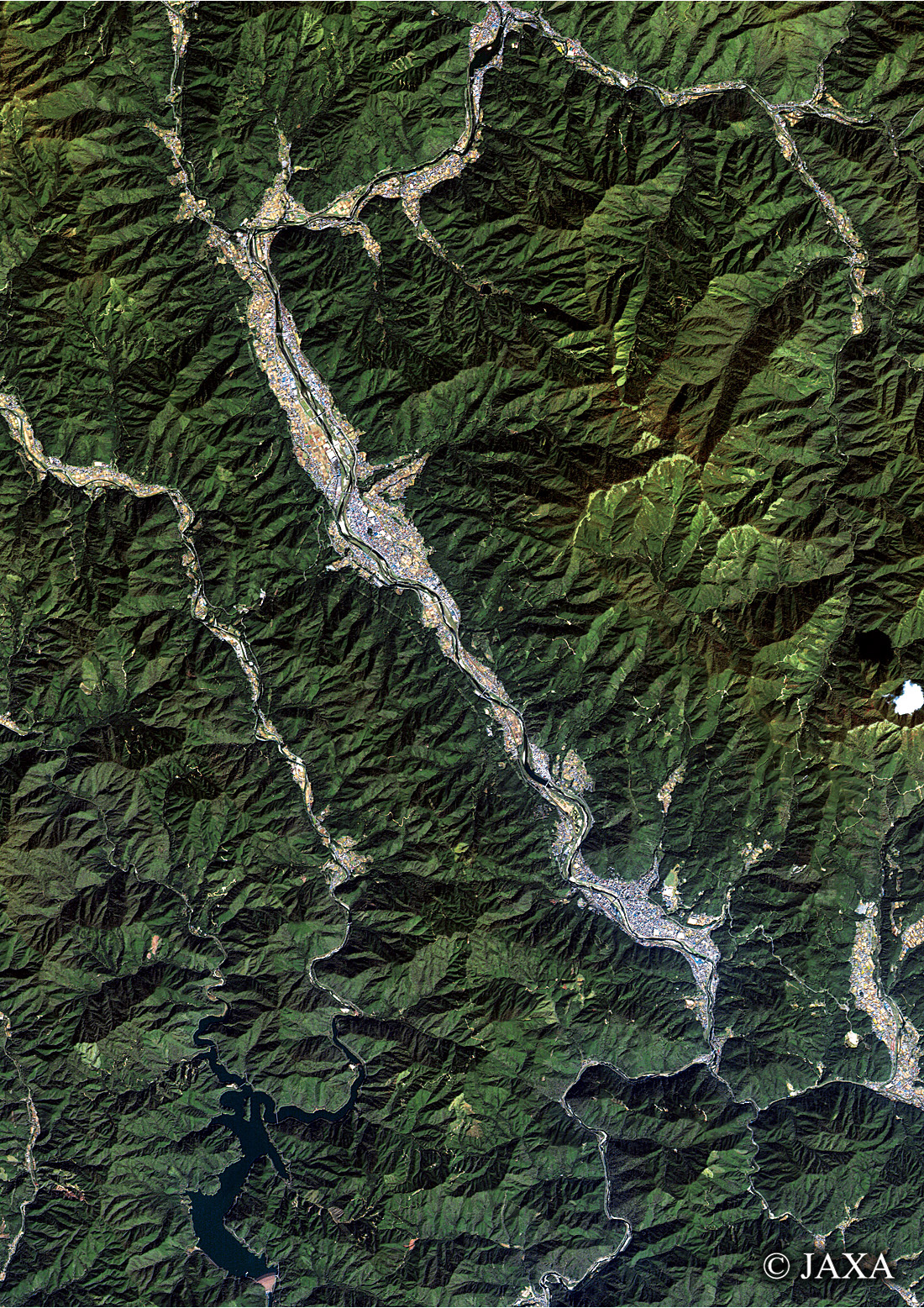 だいちから見た日本の都市 下呂市周辺:衛星画像