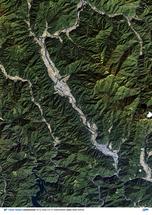 だいちから見た日本の都市 下呂市周辺：衛星画像（ポスター仕上げ）