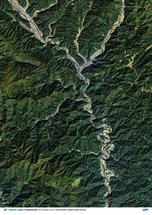だいちから見た日本の都市 郡上八幡周辺：衛星画像（ポスター仕上げ）