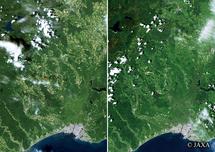 だいちから見た日本の都市 釧路周辺の移り変わり：衛星画像