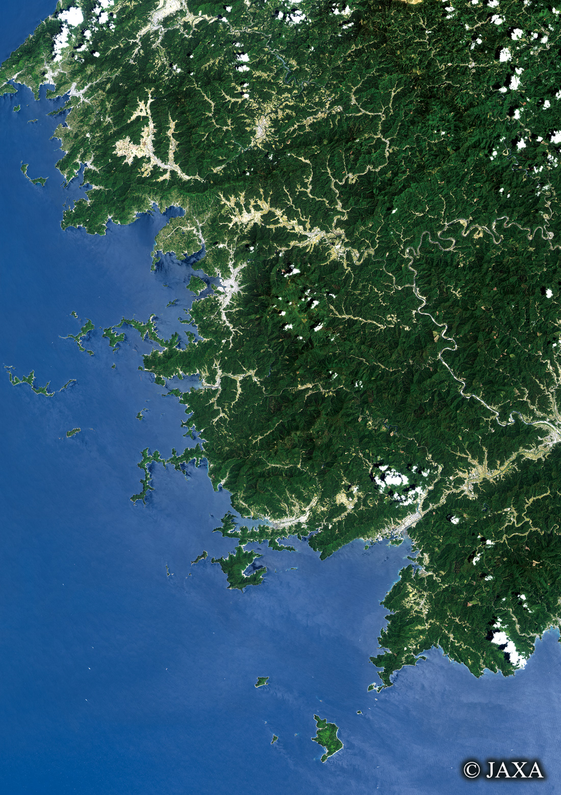 だいちから見た日本の都市 宇和海周辺:衛星画像