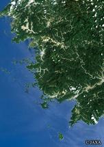 だいちから見た日本の都市 宇和海周辺：衛星画像