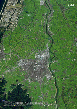 だいちから見た日本の都市 鶴岡市周辺：衛星画像（ポスター仕上げ）