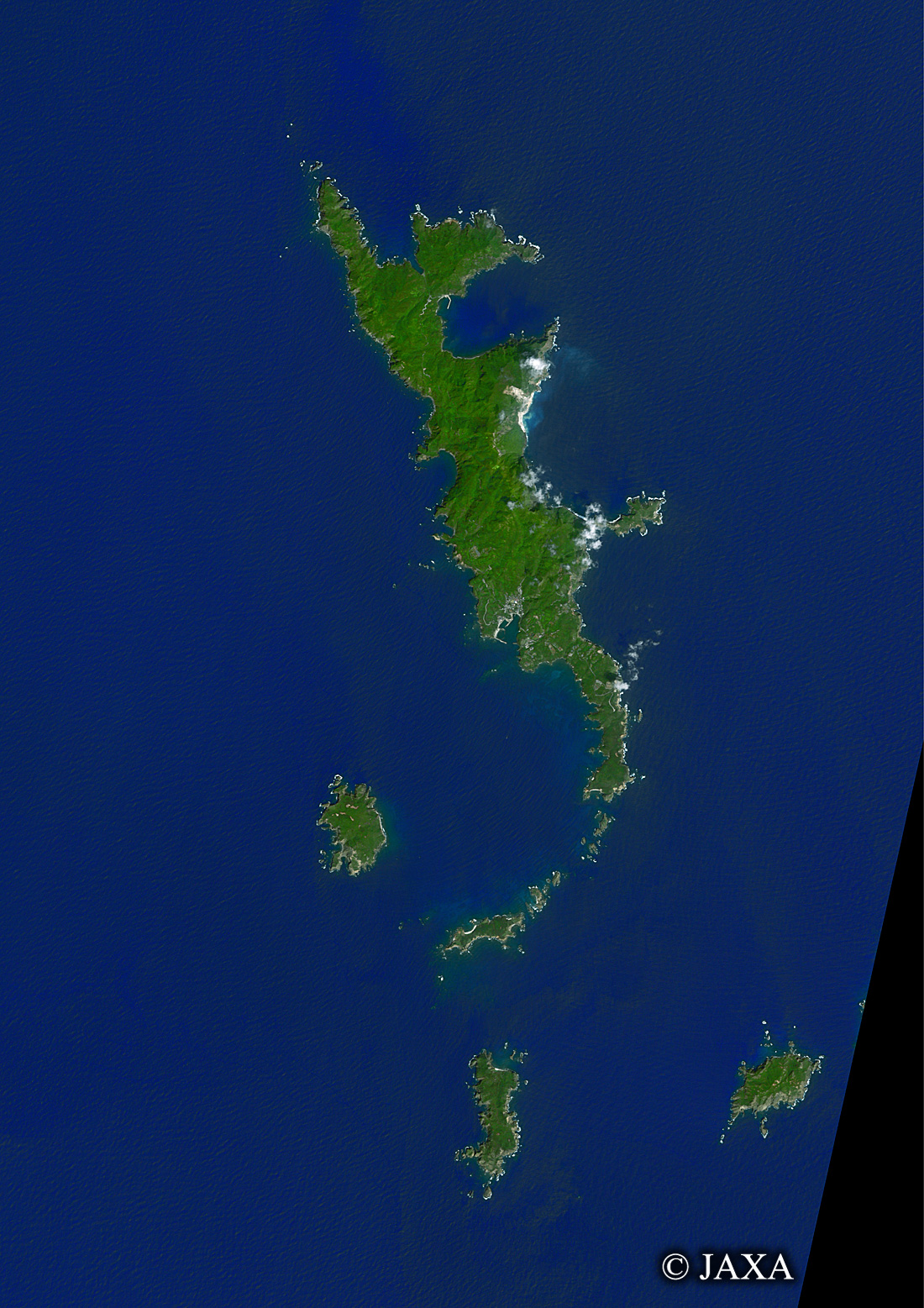 だいちから見た日本の都市 母島列島:衛星画像