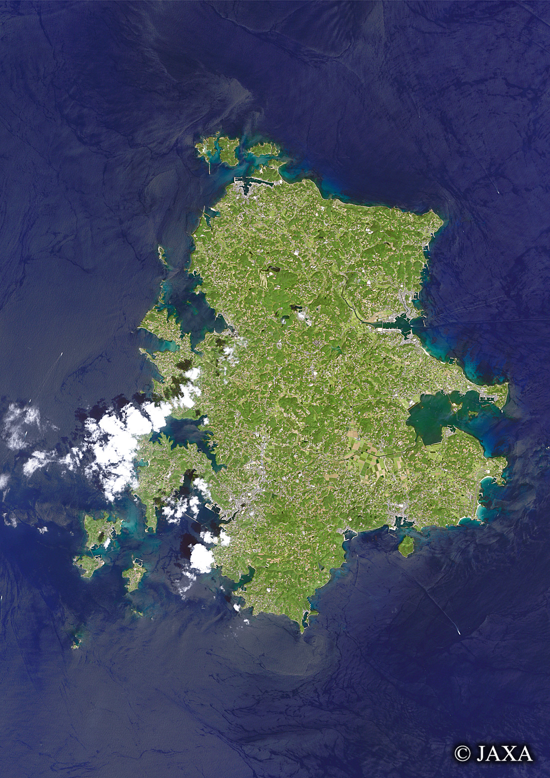 だいちから見た日本の都市 壱岐島:衛星画像